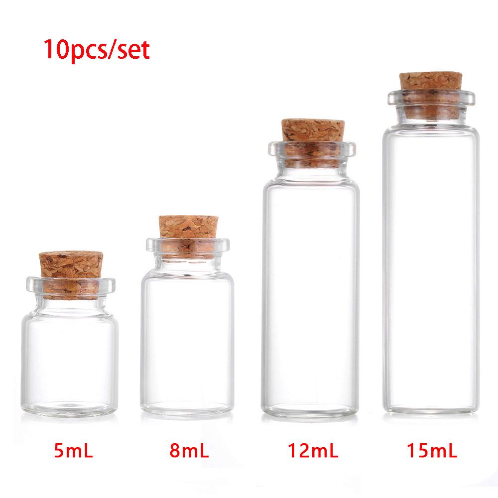 10Pcs Botol  Kaca  Kosong Kecil  Kosong untuk Pesan Shopee 