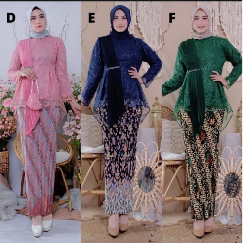 PROMO!kebaya selendang rok plisket(harga setelan)KWALITAS PREMIUM