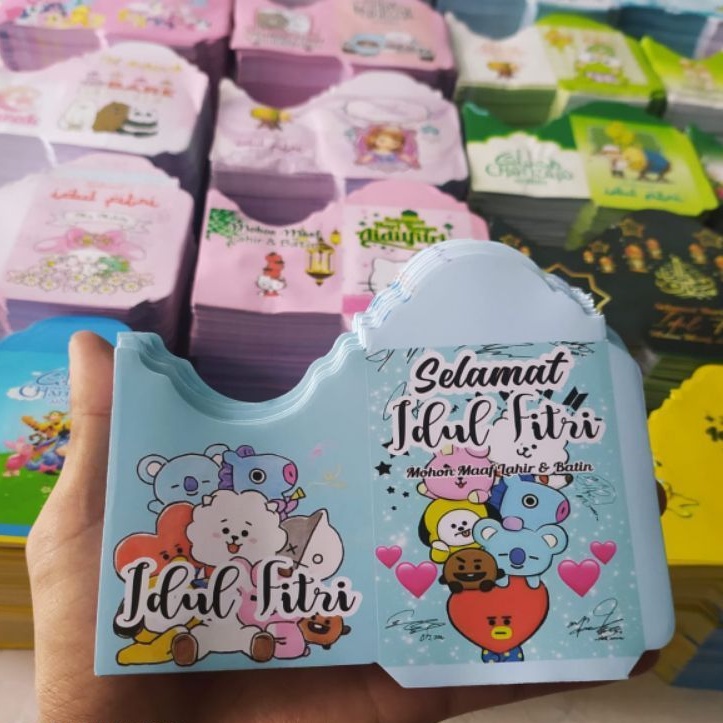 

100 Lembar Angpau Amplop Lebaran Lembaran / Siap Pakai || 4-5 motif dalam 1 pack besar