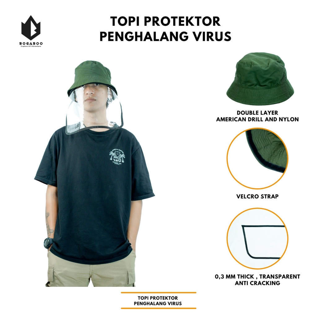 COD Topi Protektor Pelindung Debu  Penghalang Virus - Face Shield - Visor Penangkal Dari Virus