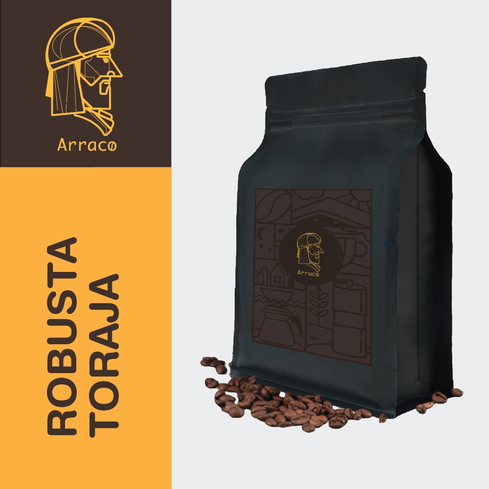 

ARRACO KOPI - Kopi Robusta Toraja Natural 500 GR Biji / Bubuk | Natural - Medium to Dark Roasted