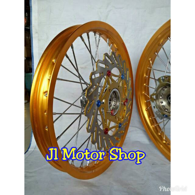 Sepaket Velg Tromol Set Becak Jari2 N250 - Ninja 250 Fi Karbu - RR Mono - Z250 Bonus Cakram