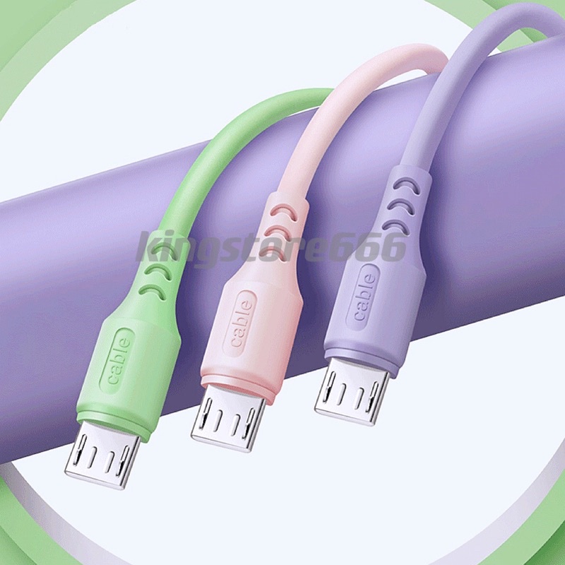 Kabel Data Macaron D6 Usb Micro &amp; Type c Fast Charging