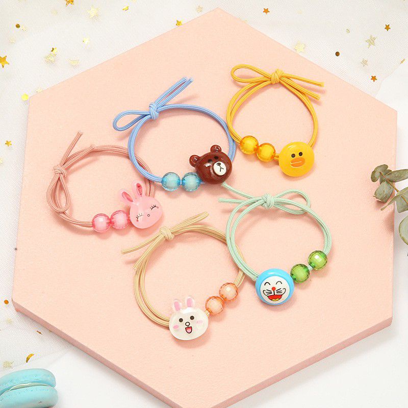 Ikat rambut Korea line motif panda lucu gelang Korea lucu