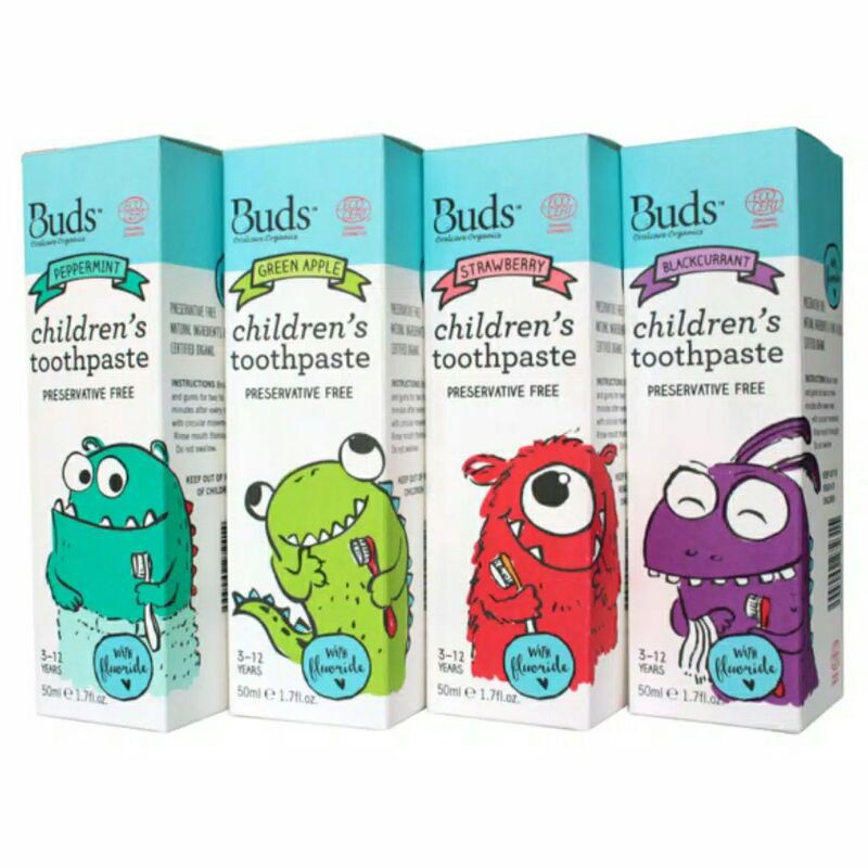 CBK - Buds Organics Oral Gel -Toothpaste With Fluoride / Xylitol - For Usia 0-1y 1-3y 3-12y / Pasta Gigi Bayi &amp; Anak