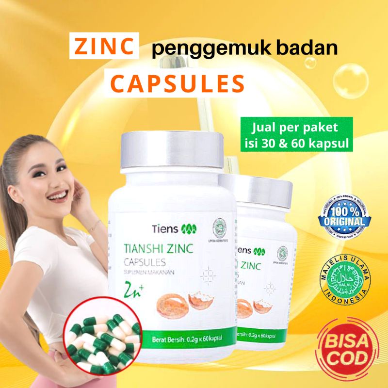 [COD] PENGGEMUK TIENS ZINC CAPSUL ORI || PENAMBAH BERAT BADAN || PENAMBAH NAFSU MAKAN