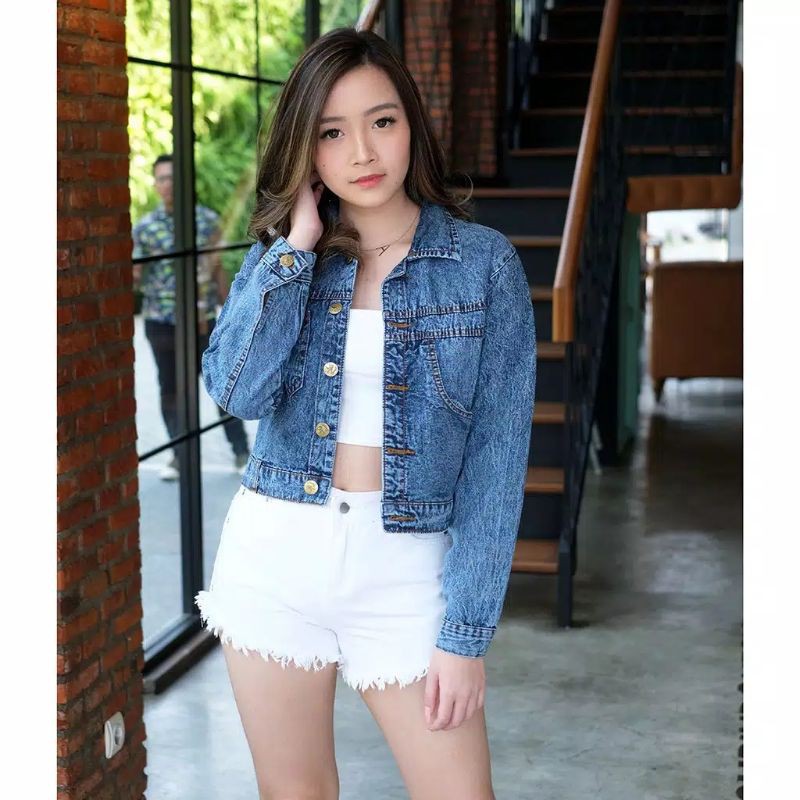 BISA COD JAKET JEANS CAHTY SNOW BLUE