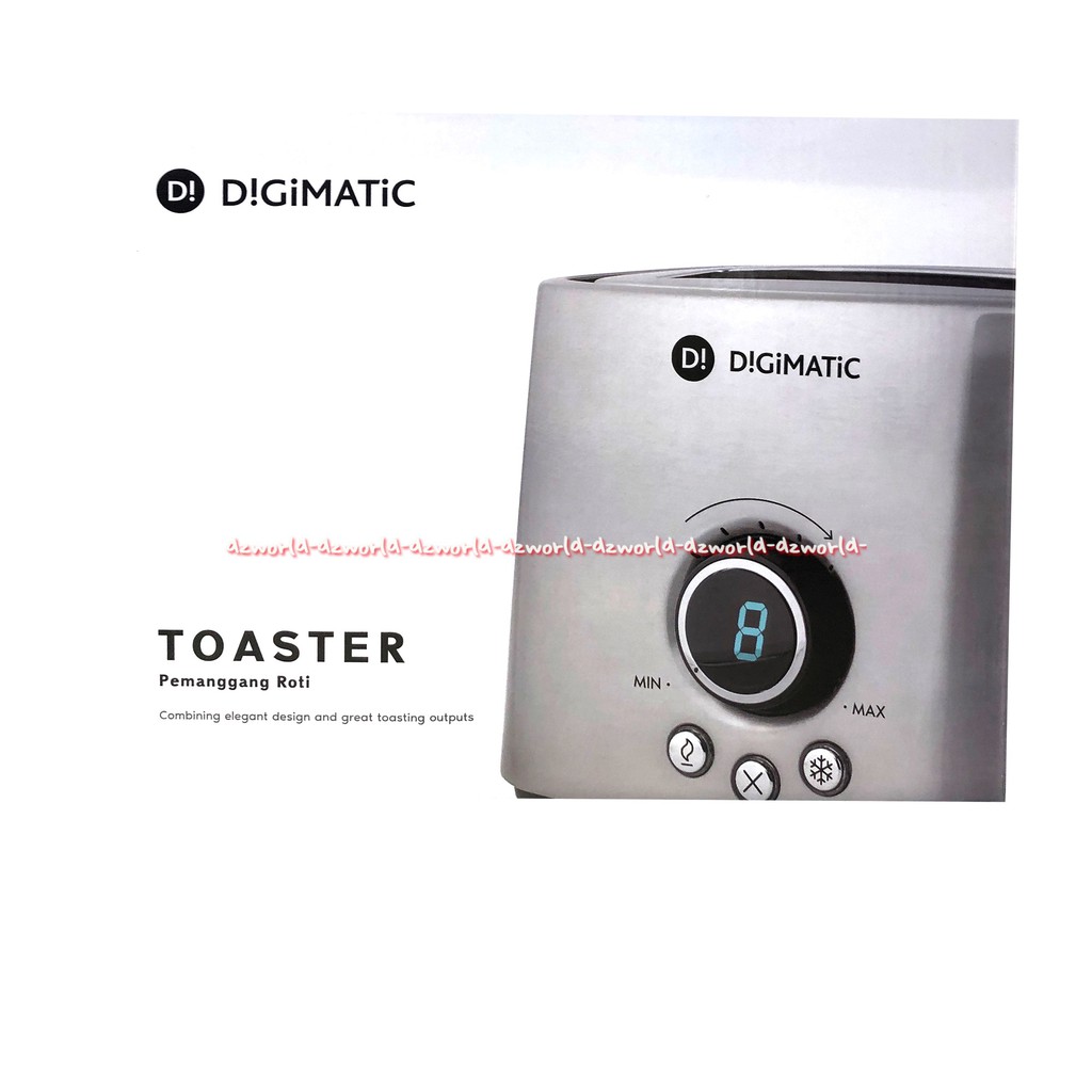 Digimatic Toaster Pemanggang Roti LCD Digital Stainless Steel Silver