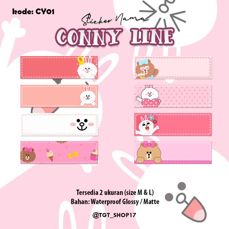 

Sticker label nama kartun conny brown benten boboiboy baymax bahan waterproof