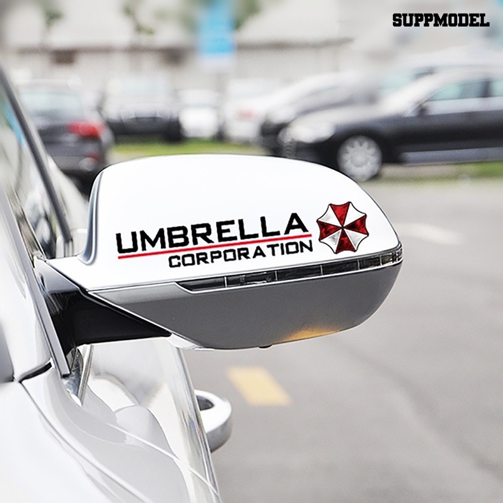 1 Pasang Stiker Reflektif Tema Umbrella Corporation Untuk Kaca Spion Mobil