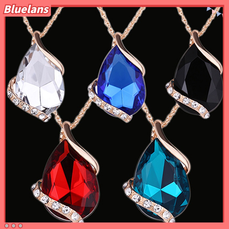 1 Set Kalung Rantai Choker Kristal Berlian Imitasi Berkilau Untuk Wanita