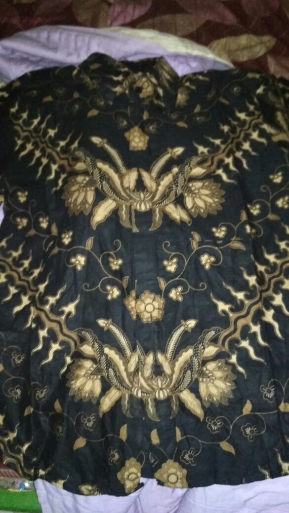 Kemeja Batik Pria Lengan Panjang Size M L Xl Xxl  Bswart Batik Hrb026 Kenongo Hem Panjang Padi