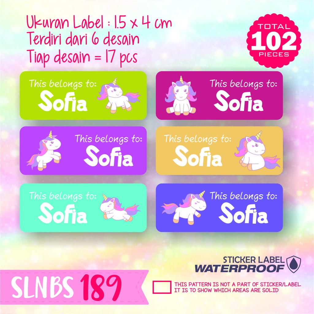 

stiker label nama anak kartun sticker anti air bunga tanaman SLNBS 189