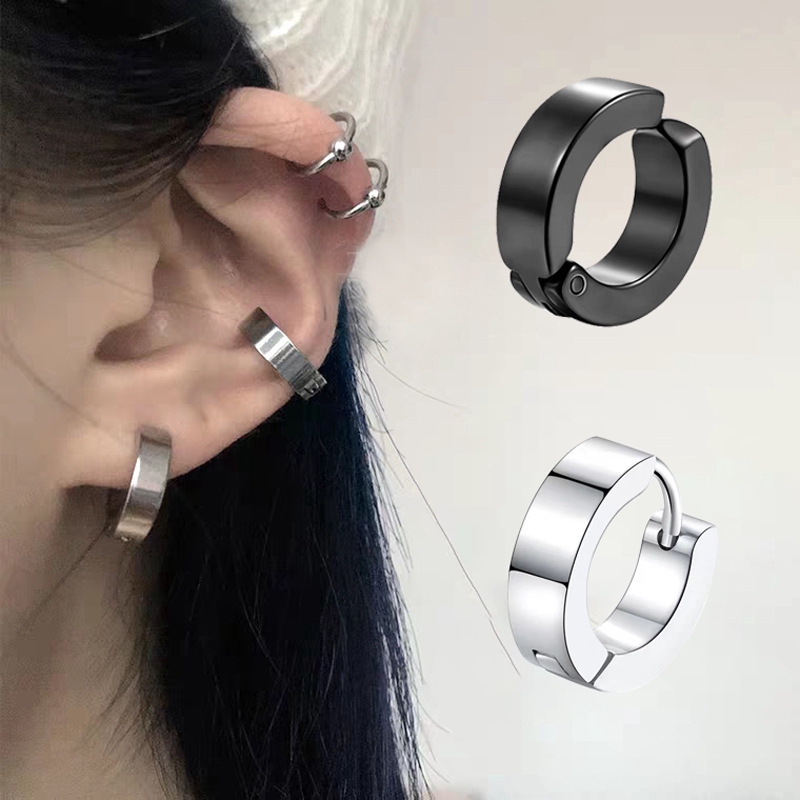 versi Korea dari anting-anting titanium baja di hip-hop tulang lingkaran telinga klip ada anting-ant