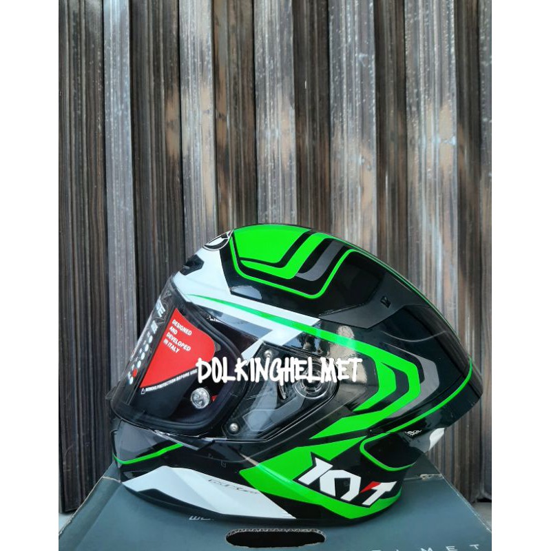 KYT TT COURSE OVERTECH BLACK GREEN || L - Xl