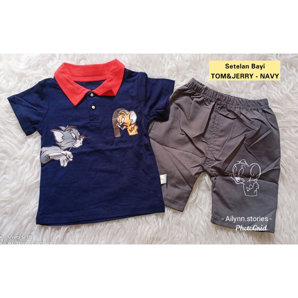 AS Setelan baju Anak bayi / baby motif Tom and Jerry