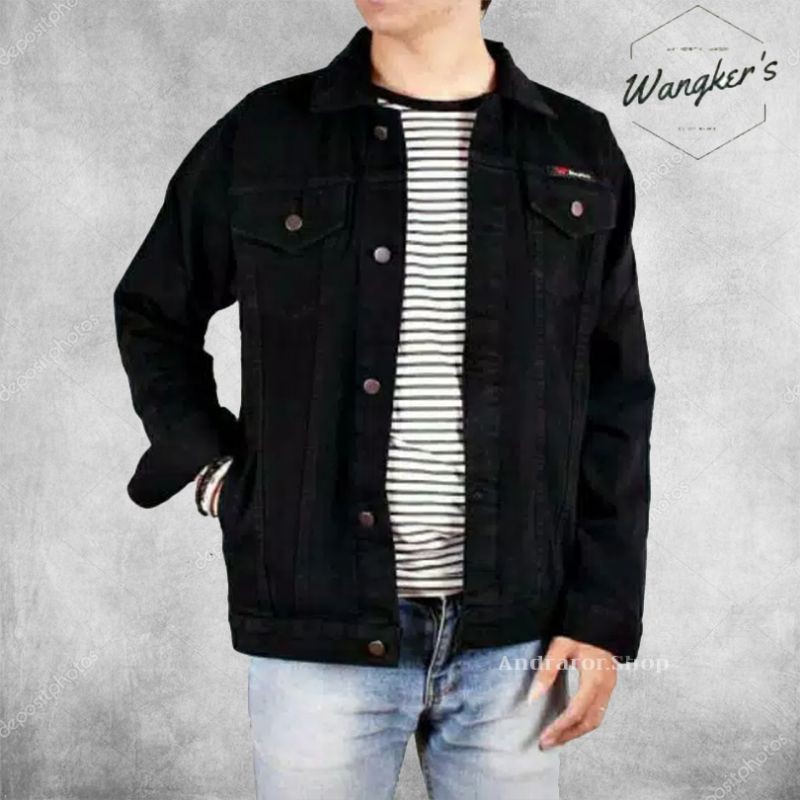 Jaket Jeans Pria Outfit Ootd Hitam Terbaru