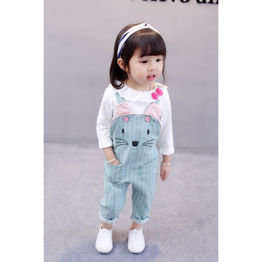 SSP39-Setelan Set Anak Perempuan Overall Jumpsuit Panjang Mice