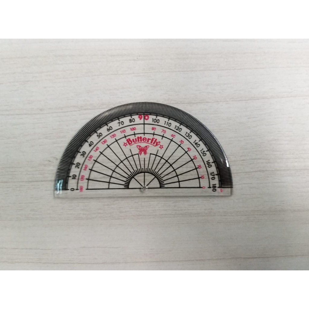 

Penggaris Busur Plastik Butterfly 180 Derajat / 8 CM 22030008