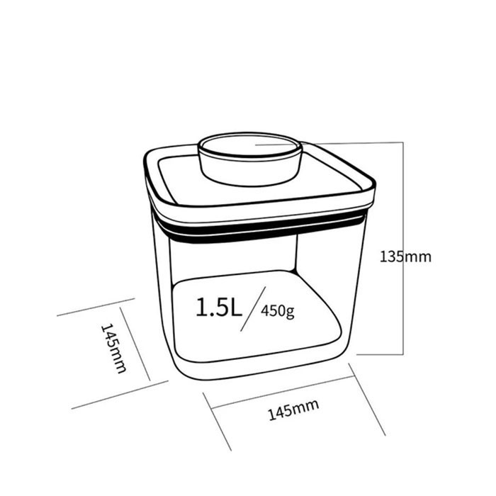 Ankomn - Airtight Canister Everlock 1.5L (Clear)-2