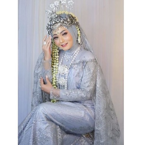 Gaun pengantin duyung ekor candy + jubah