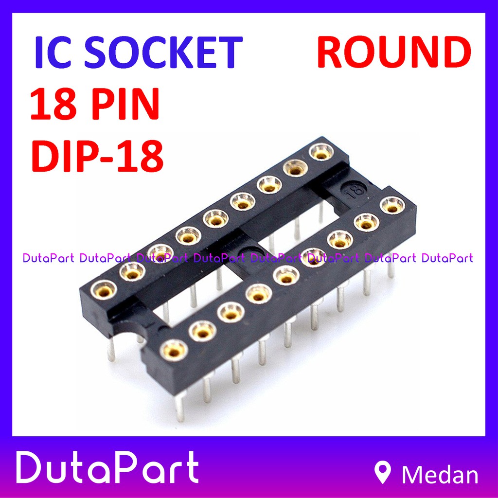 Socket IC 18 PIN 18PIN Round Bulat Adapter Soket DIP-18 DIP18 18P