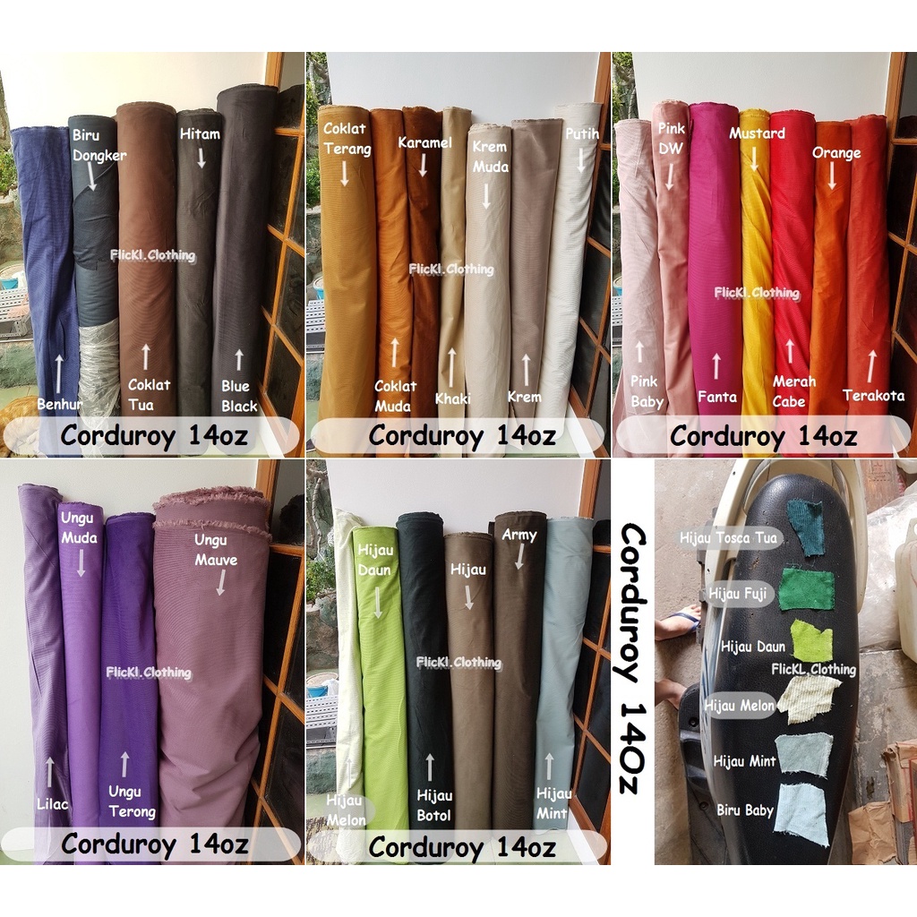 Bahan Kain Corduroy Katun Bahan Corduroy Kain Korduroi Kain Cordura Katun Premium Serat Sedang Salur Besar Tebal 14oz Harga 0.5Meter 50Centimeter