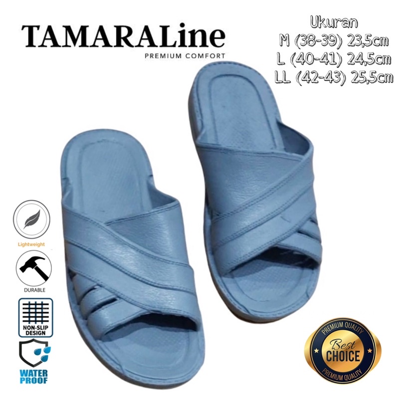 Sandal Selop Slide Slip on Karet Pria Dewasa / Remaja - TAMARALINE 53 / Bahan Premium Lentur Empuk Ringan Kuat Anti Slip Anti Air Model Sandal Casual Santai Rumah Hotel Outdoor Kamar Mandi Murah Original