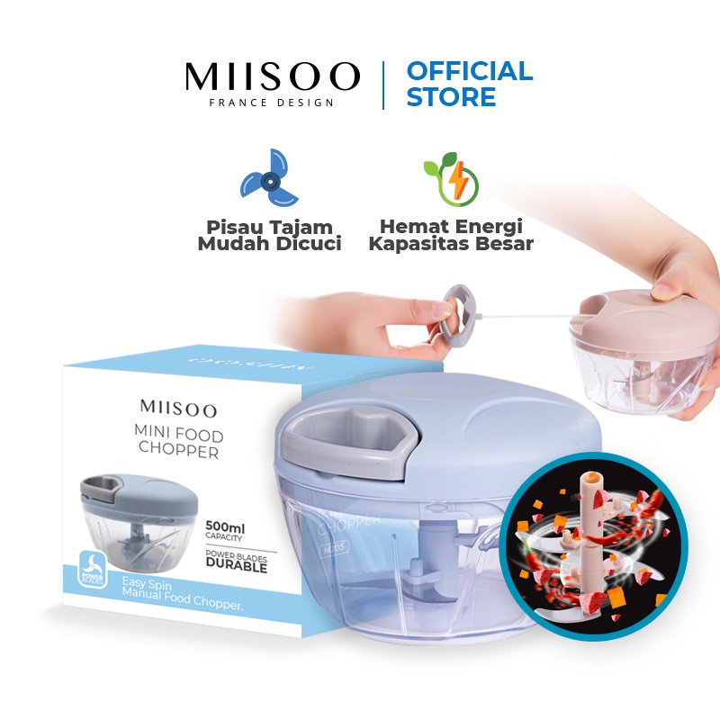 	 MIISOO Alat Cincang Hand Pulled Kitchen Grinder Mini Food Chopper Blender	
