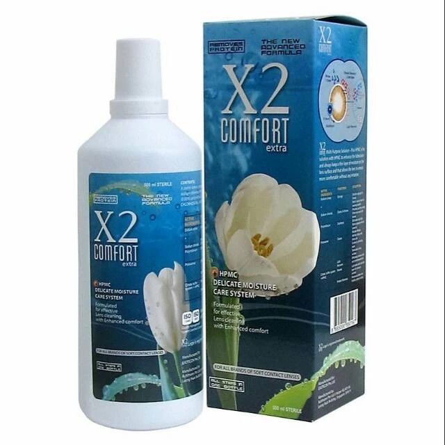 X2 COMFORT CAIRAN PEMBERSIH SOFTLENS. UK. 500ML/120ML/60ML