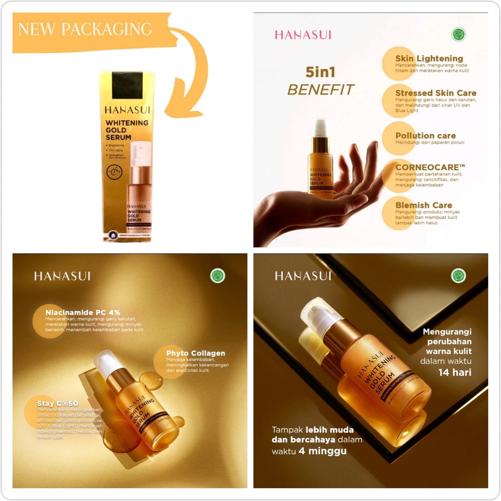 HANASUI SERUM GOLD WHITENING BPOM JAYA MANDIRI