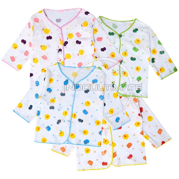 Baju bayi Newborn Katun Tebal Lengan Panjang Motif Pakaian Kaos Anak Bayi Laki laki perempuan BC-088