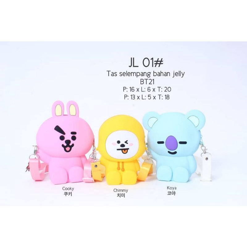 TAS SELEMPANG JELLY BT21 / BTS