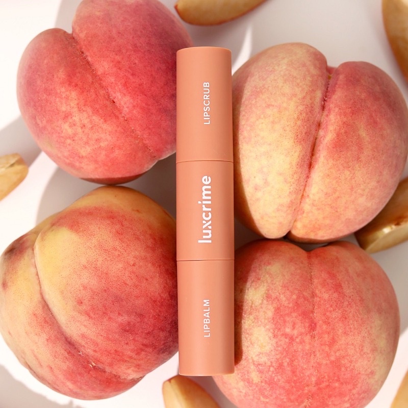 LUXCRIME Duo Lipcare Peach / Strawberry Glaze (Lipbalm &amp; Lipscrub)