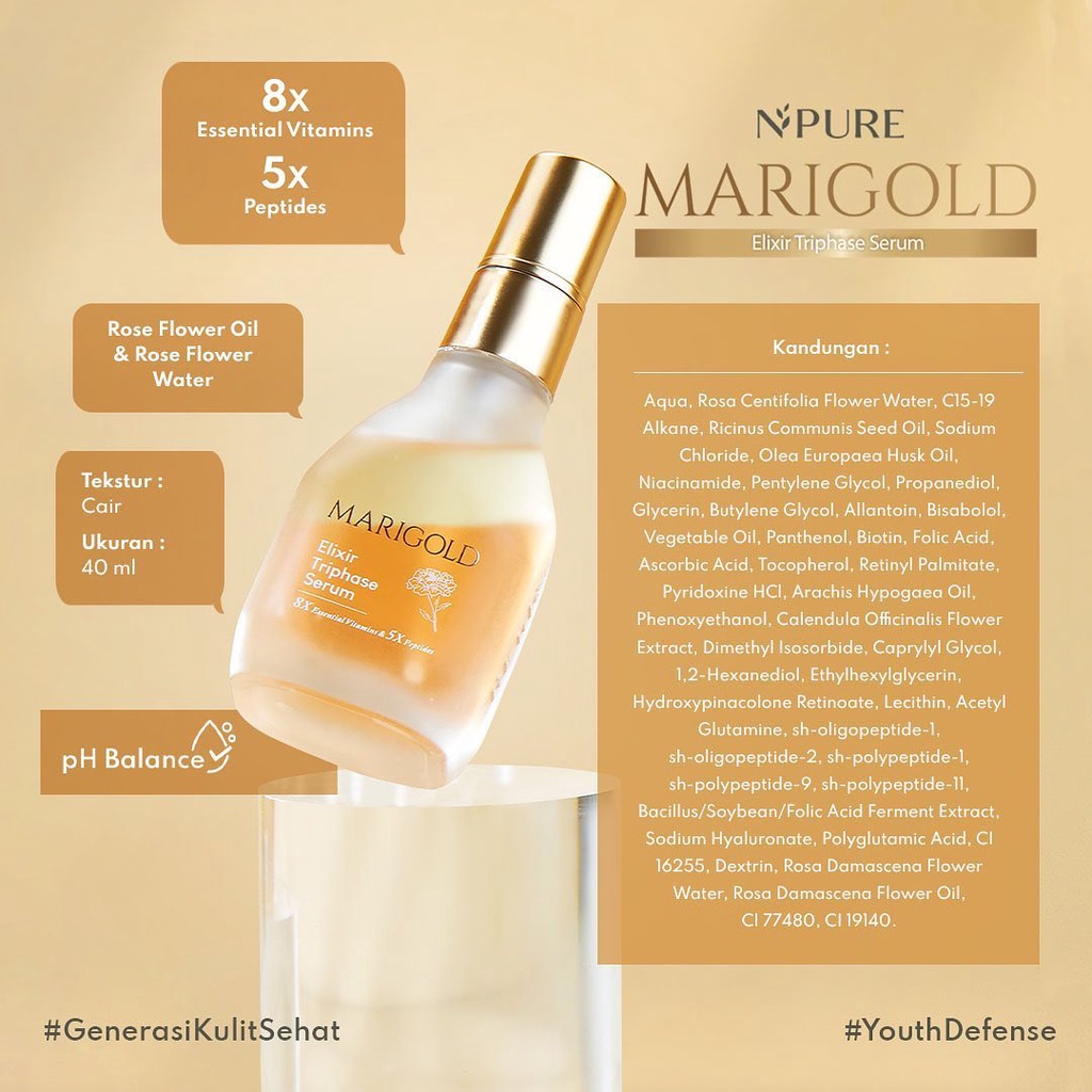 Npure Face Serum Marigold Series (Anti Aging Face Serum)