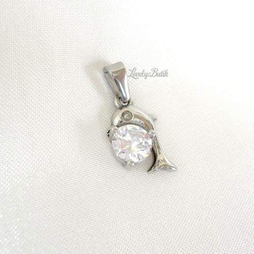 Lovelybutik - Liontin Titanium Anti Karat Liontin Tanpa Kalung Titanium Model Terbaru Fashion Permata Zircon