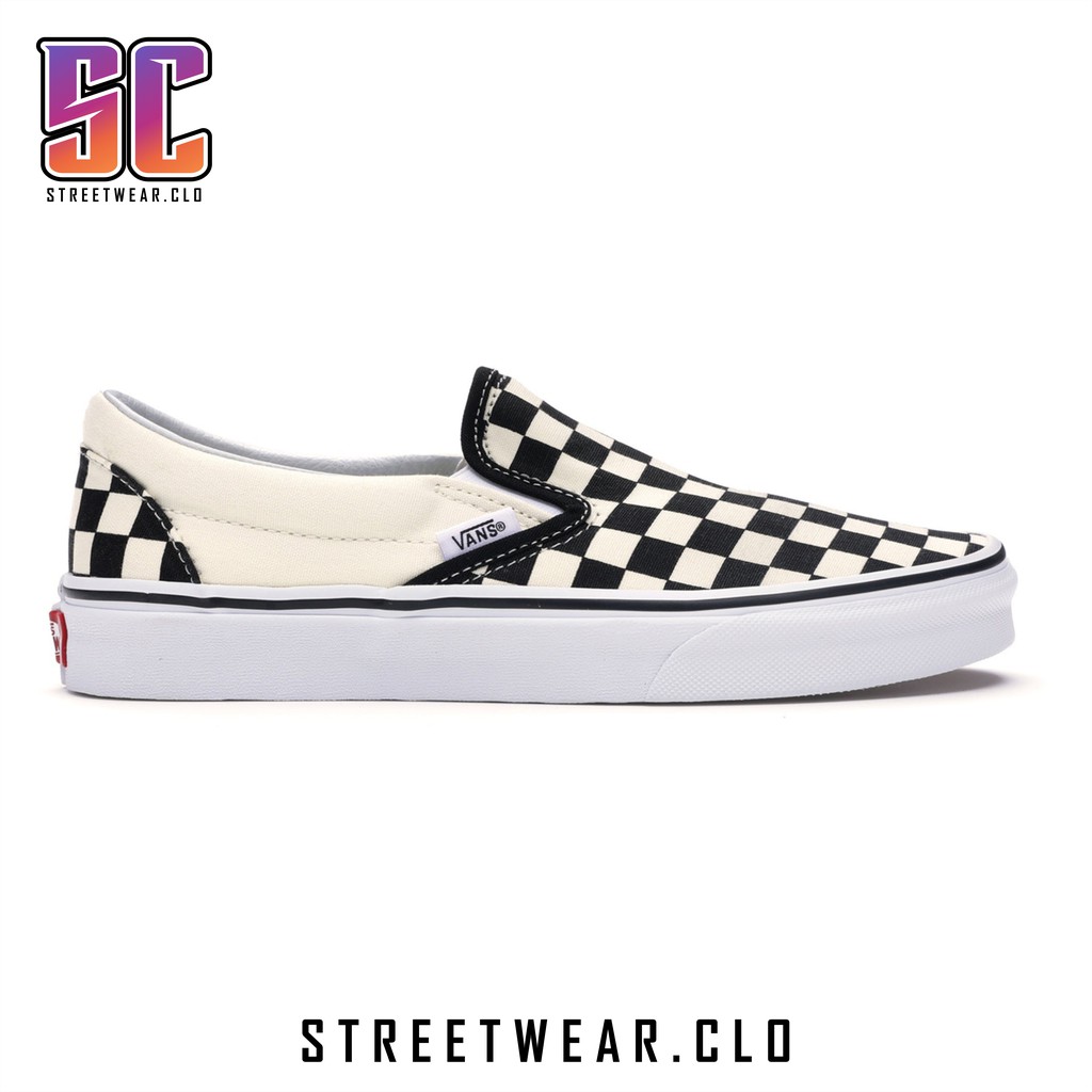 VANS SLIP ON CHECKERBOARD BLACK / WHITE