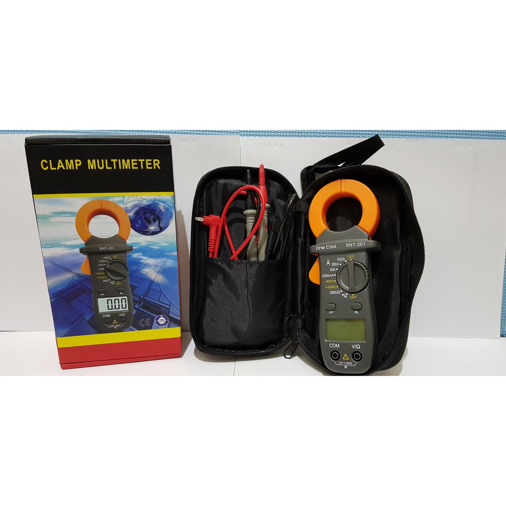 Tang Amper Digital Multimeter Multi Meter Clampmeter Clamp Meter bonus Ampere Sarung SNT 201