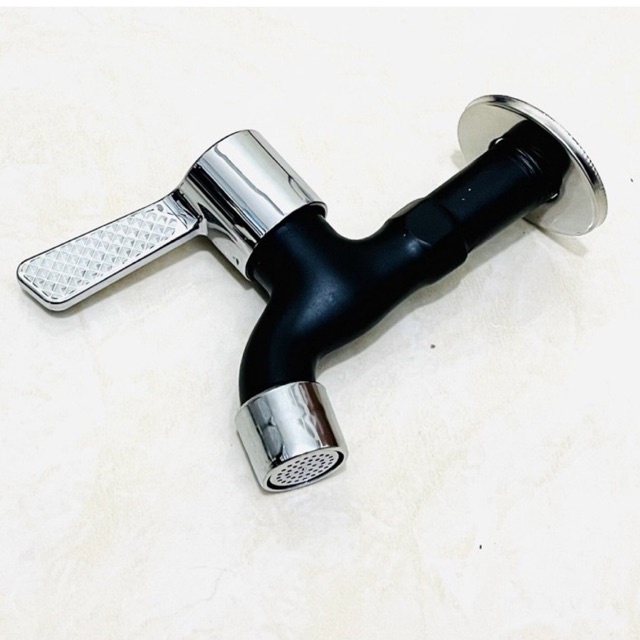 29 C Kran tembok Air 1/2 Inch Handle Engkol - Kran Air Dinding 1/2&quot; Hitam Black