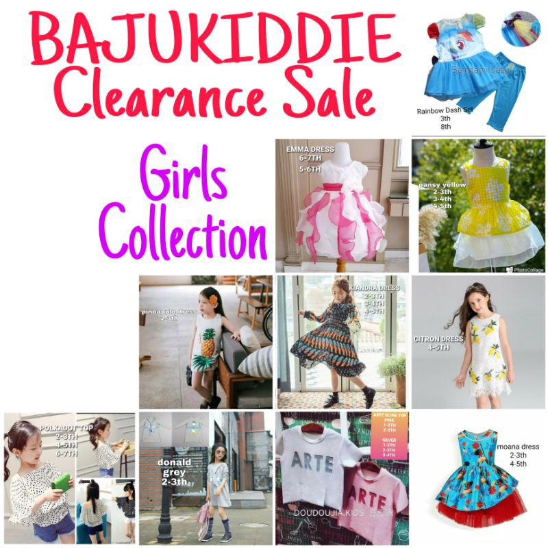 CLEARANCE SALE BAJU ANAK IMPORT / DRESS ANAK PEREMPUAN KOREA CASUAL PESTA KAOS MOANA LITTLE PONY