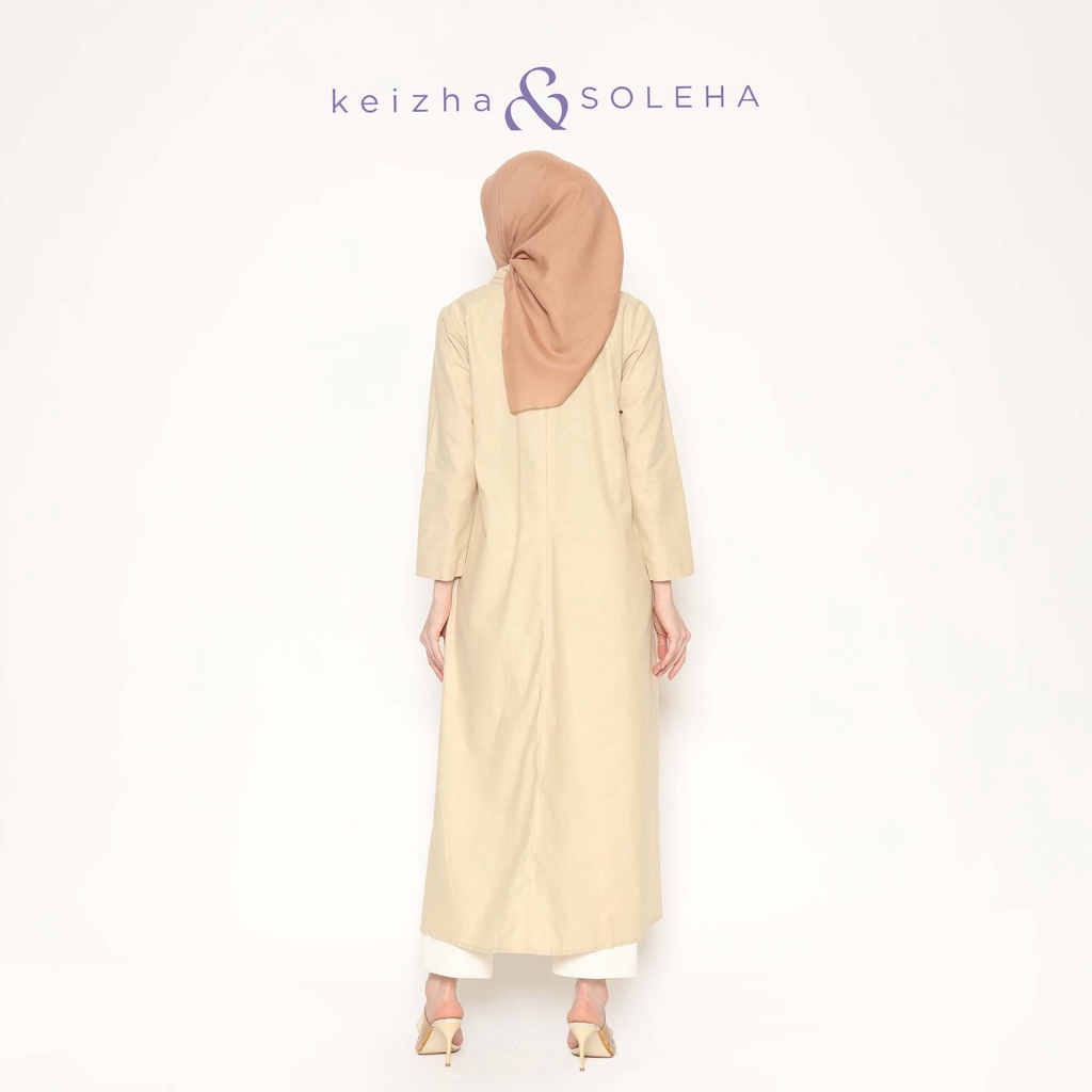 KEIZHA &amp; SOLEHA Double Dress Midi - Gaun Gamis Kemeja Panjang Terusan