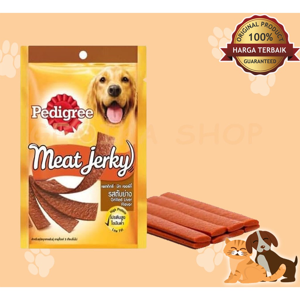 PEDIGREE MEAT JERKY GRILLED LIVER PIPIH 80GR - SNACK ANJING