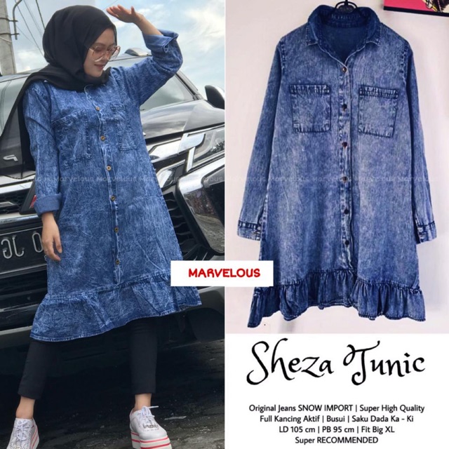SHEZA TUNIK BY MARVELOUS / TUNIK / ATASAN JEANS / ATASAN MUSLIM