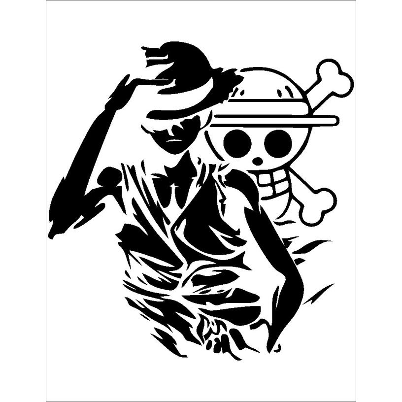 Cutting Sticker/Stiker Luffy One Piece Untuk Motor/Helm/Laptop/mobil