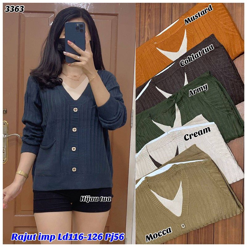 Atasan lengan panjang rajut import