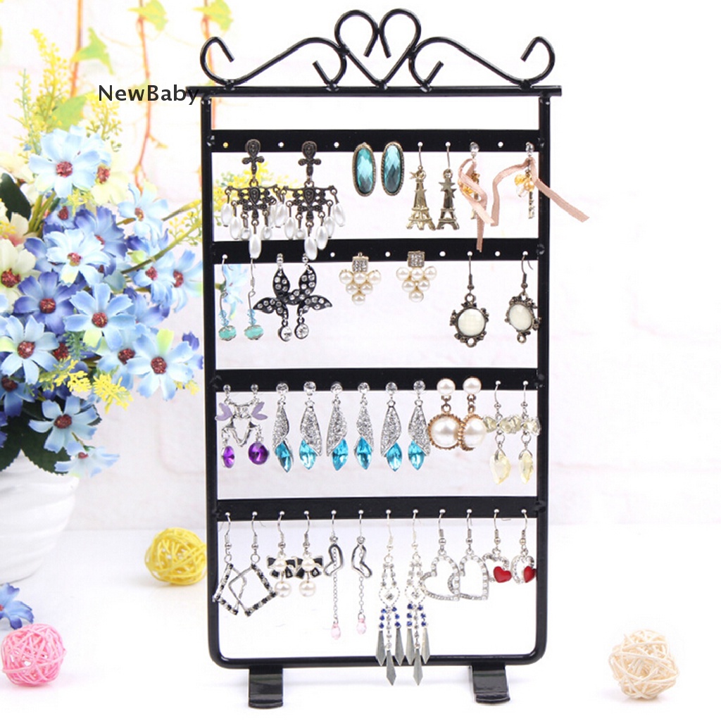 New Rak Displayorganizer Anting 48 Lubang Bahan Plastik Warna Putih