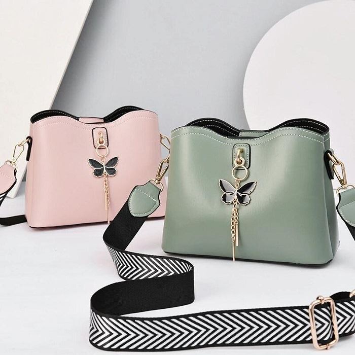 BJ15140 - BLACK/GREEN/PINK/PURPLE/RED/WHITE - TAS IMPORT TERMURAH FREE GANTUNGAN KUPU BUTTERFLY TERLARIS FASHION IMPORT WANITA BAGSTORE JAKARTA CR7486 JT5910 LT1228 BQ3013 ELJ5140 GT1835