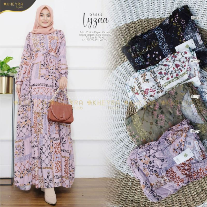 LYZAA DRESS BY KHEYRA HIJAB / GAMIS BUNGA BUNGA