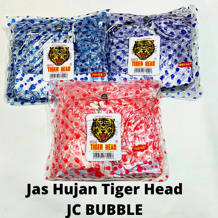 Jas Hujan Setelan Baju Celana Dewasa Tiger Head Mantel Hujan Raincoat Jaket Hujan Pria Wanita Dewasa Tiger Head Bubble 68242