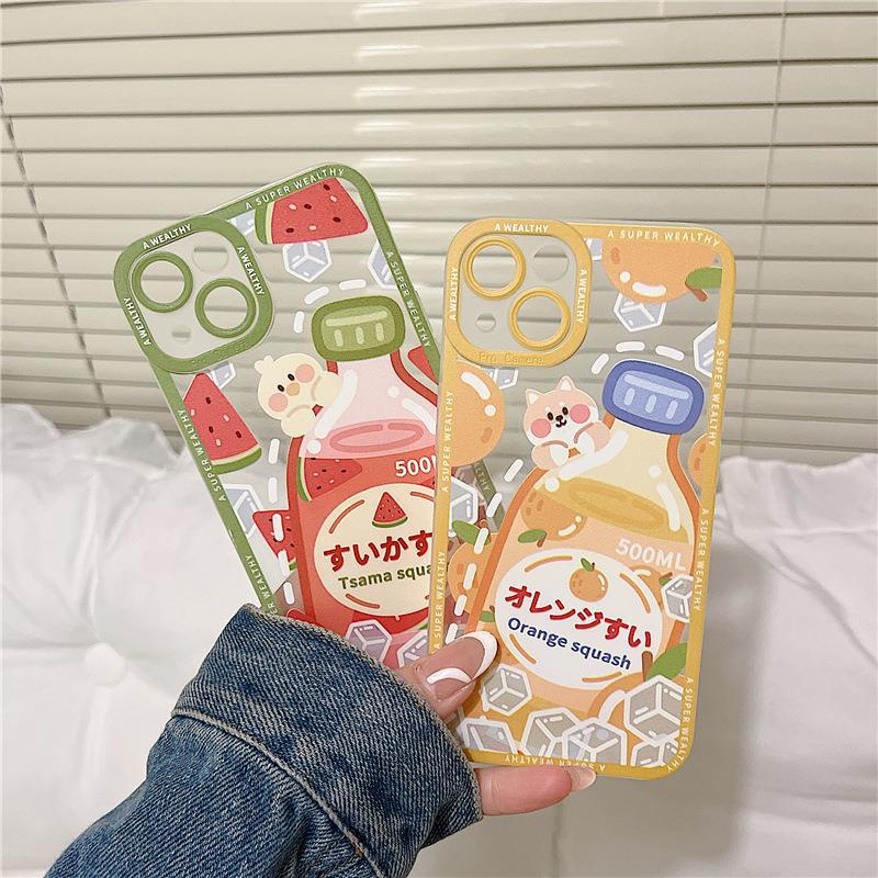 Case Pelindung Bahan Silikon Motif Kartun Soda Untuk Apple iphone 13pro X 12pro 11 xs